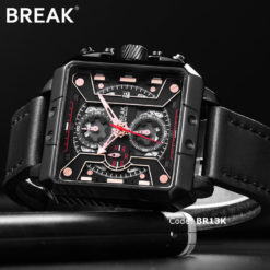 BR13K Break Casual Rectangle Chronograph Watch