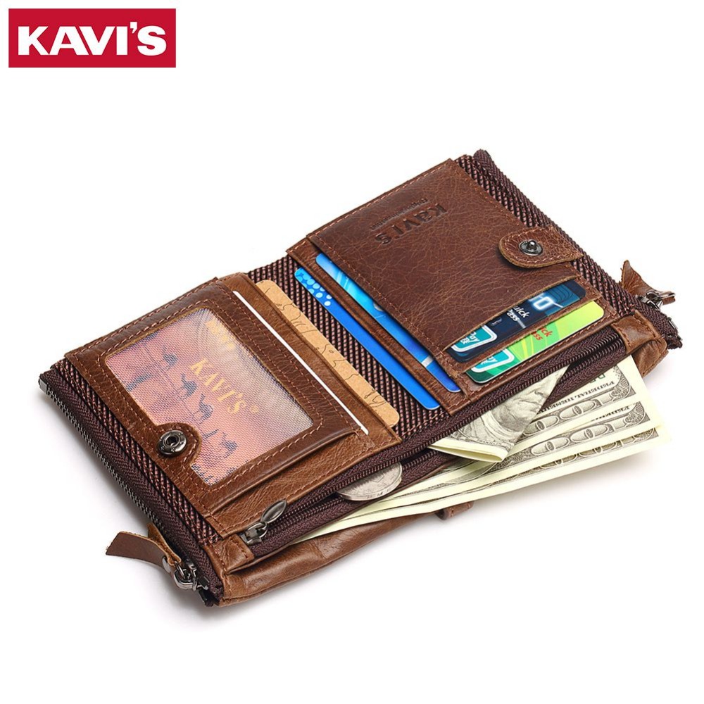 WA23B KAVIS Men’s Wallet RFID Blocking Genuine Leather Minimalist Vintage Stylish Slim Wallets ...
