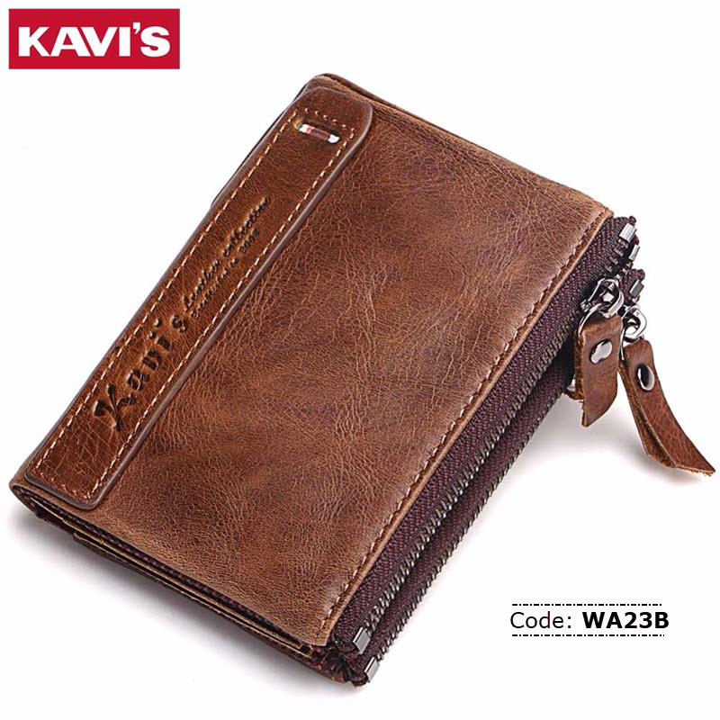 WA23B KAVIS Men’s Wallet RFID Blocking Genuine Leather Minimalist Vintage Stylish Slim Wallets ...
