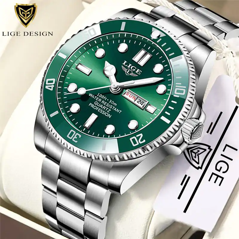 LE126 LIGE 10045 Luxury Quartz Watch for Men - RetailBD