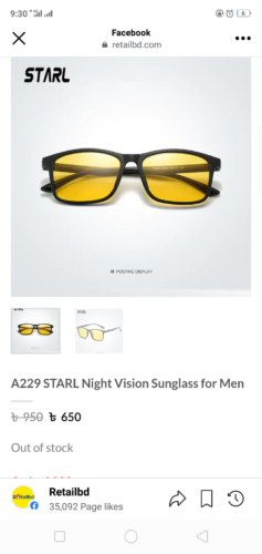 A229 STARL Night Vision Sunglass for Men photo review