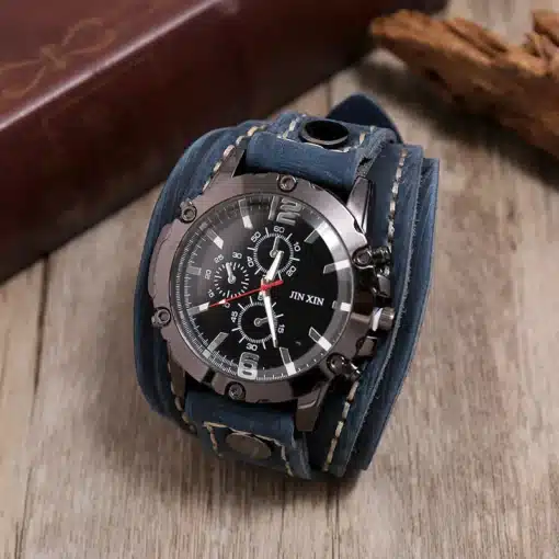 C196 Hand-Stitched Leather Bracelet Watch - Image 2