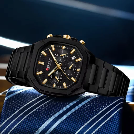 CR135 CUREEN 8459 Stylish Stainless Steel Men's Watch with Vintage Design - Image 2