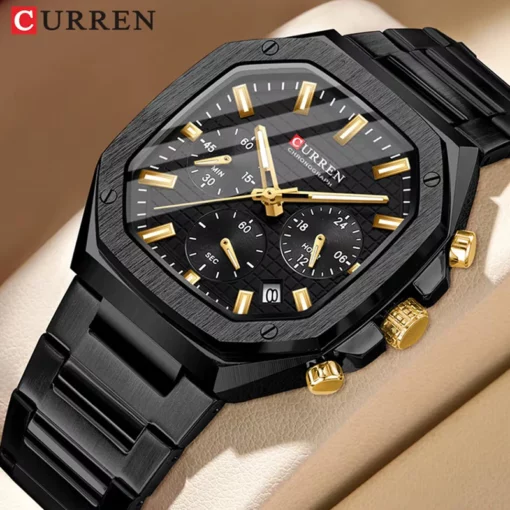 CR135 CUREEN 8459 Stylish Stainless Steel Men's Watch with Vintage Design - Image 3