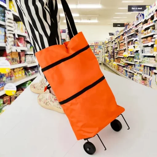 B1046 Foldable Shopping Bag with Wheels - Image 2
