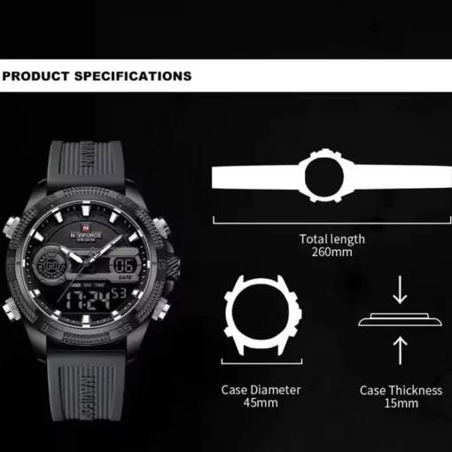 NV151 Naviforce 9223 Sports Dual Display Watch - Image 7