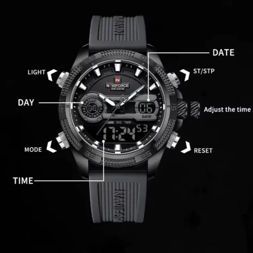 NV151 Naviforce 9223 Sports Dual Display Watch - Image 4