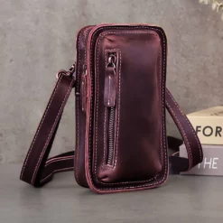 F163 Premium Genuine Leather Multifunctional Sling Bag for Men & Women