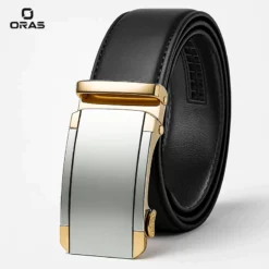 B673 ORAS Premium Genuine Leather  Automatic Buckle Belt