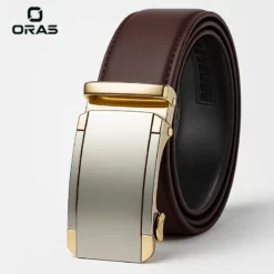 B674 ORAS Premium Genuine Leather  Automatic Buckle Belt