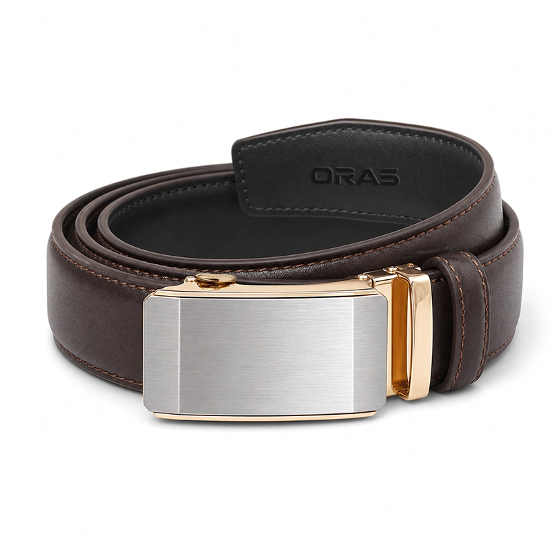 B676 ORAS Premium Genuine Leather Automatic Buckle Belt - Image 2