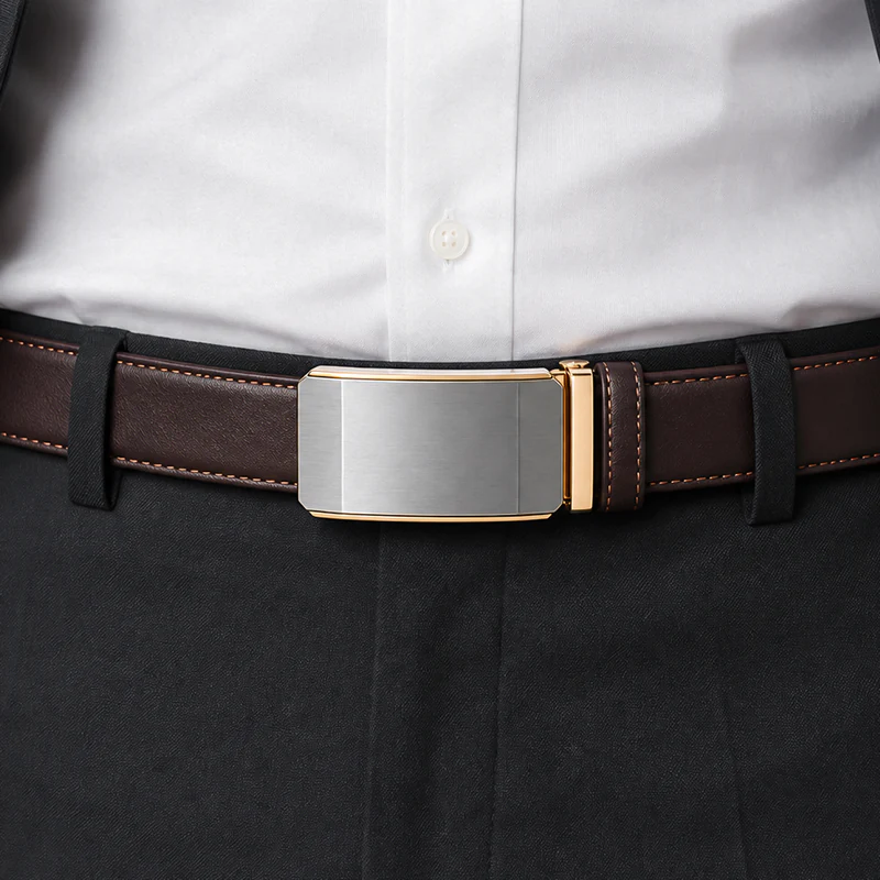 B676 ORAS Premium Genuine Leather Automatic Buckle Belt - Image 4