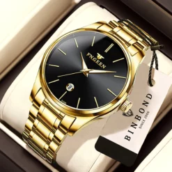 FE12G FNGEEN Luxury Gold Black Business Watch For Men