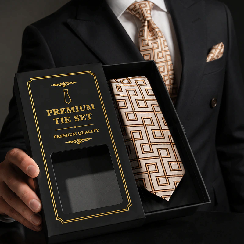 TY34 Premium Quality Geometric Pattern Formal Tie