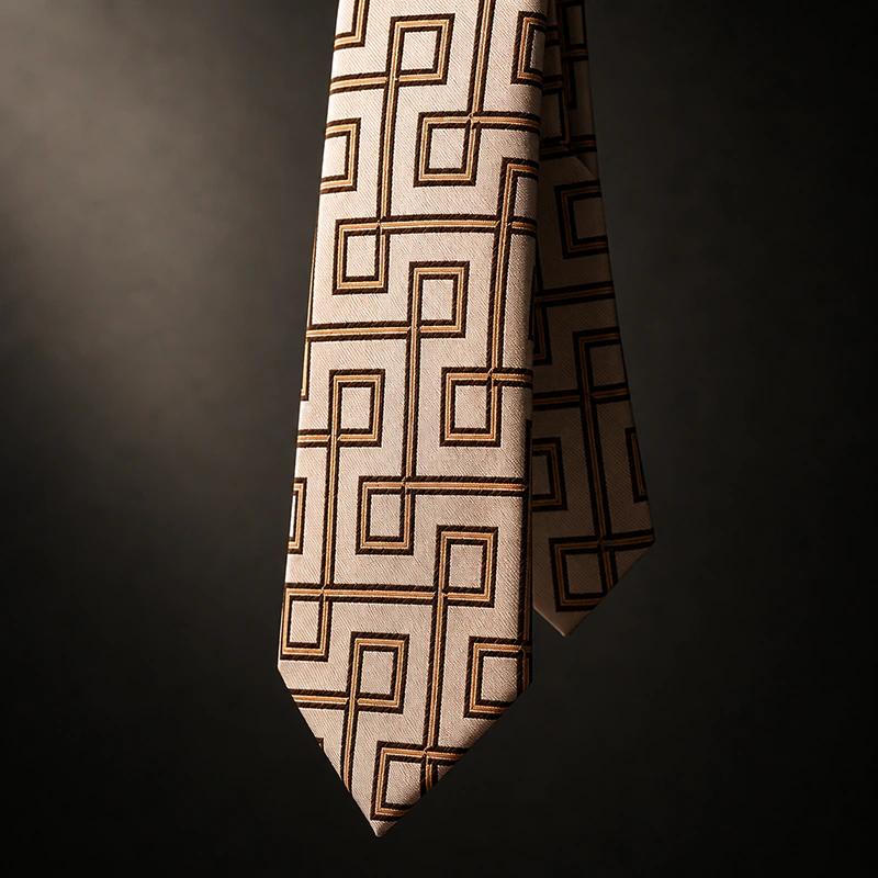 TY34 Premium Quality Geometric Pattern Formal Tie - Image 5