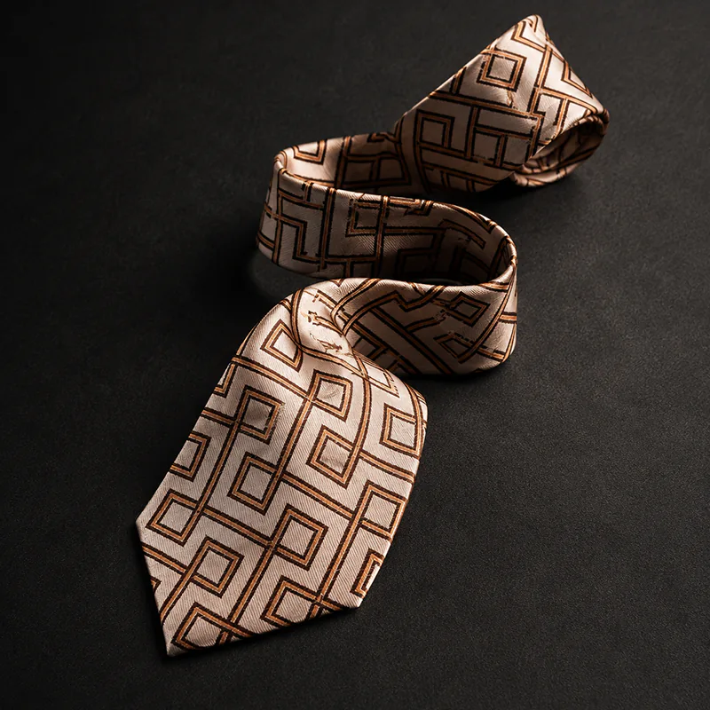 TY34 Premium Quality Geometric Pattern Formal Tie - Image 4