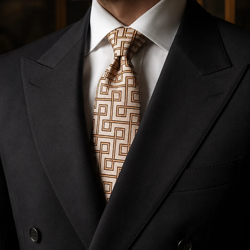TY34 Premium Quality Geometric Pattern Formal Tie - Image 3