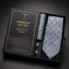 TY48 Luxury Grey Check Pattern Tie for Men