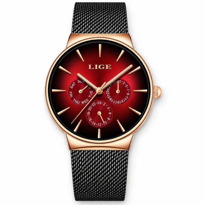 LG105 LIGE Premium Ultra-Thin Stainless Steel Mesh Watch