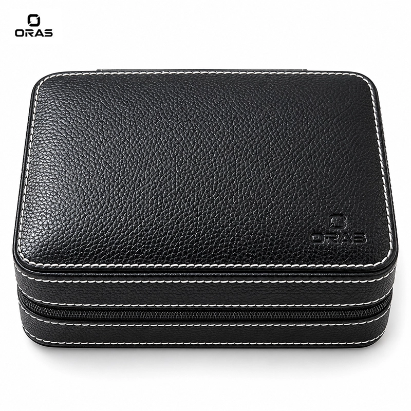 R1099 ORAS Genuine Leather 4 Slots Watch Storage Case - Image 2