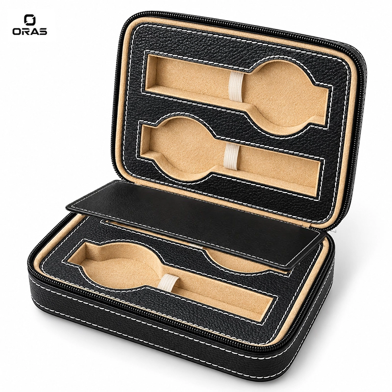 R1099 ORAS Genuine Leather 4 Slots Watch Storage Case - Image 7