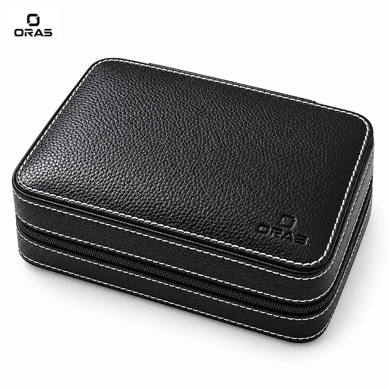 R1099 ORAS Genuine Leather 4 Slots Watch Storage Case - Image 6