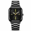 SK125 SKMEI Premium Black Stainless Steel Square Dial Watch for Men