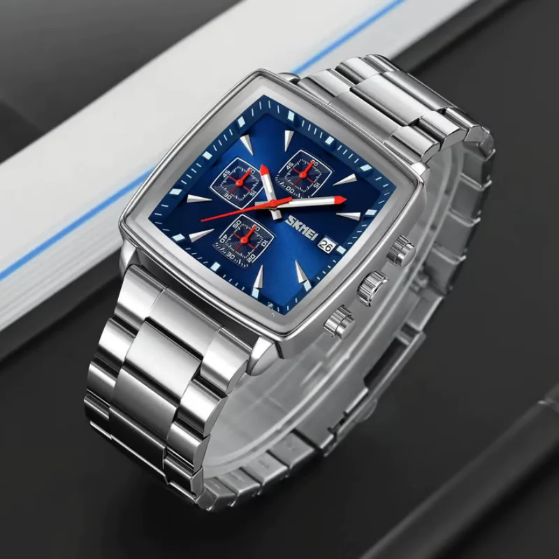 SK128 SKMEI Premium Stainless Steel Chronograph Watch - Image 6