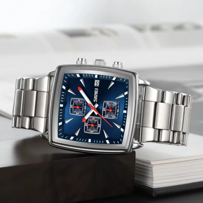SK128 SKMEI Premium Stainless Steel Chronograph Watch - Image 5