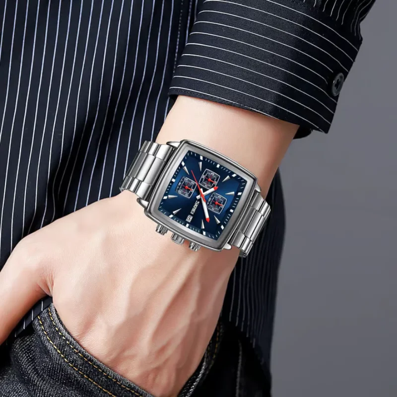 SK128 SKMEI Premium Stainless Steel Chronograph Watch - Image 4