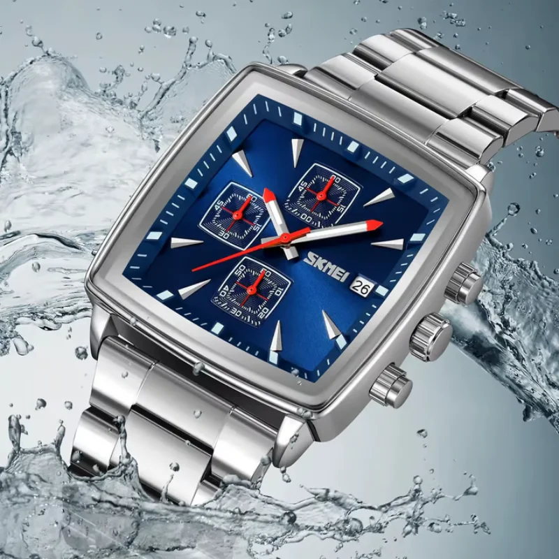 SK128 SKMEI Premium Stainless Steel Chronograph Watch - Image 2